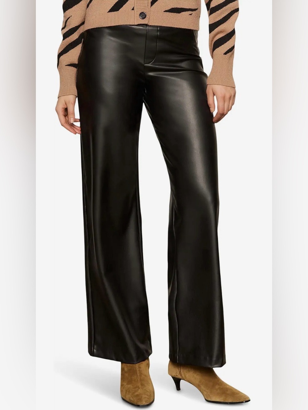 SANCTUARY Women's Runway Black Leather Pants.